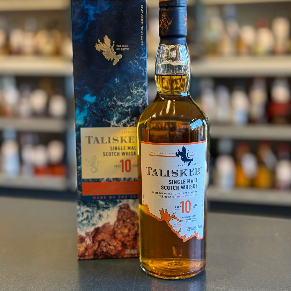 TALISKER 10 YEAR SINGLE MALT SCOTCH WHISKY — Bogey's Bottled Goods