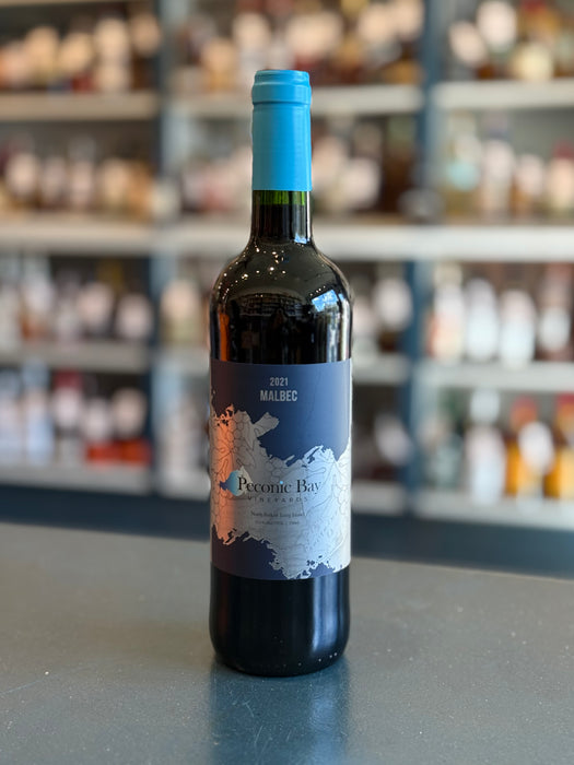 PECONIC BAY VINEYARDS MALBEC, NORTH FORK OF LONG ISLAND, NEW YORK 2021